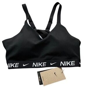 Nike Dri Fit Medium Support Sports Bra Black Women's XL